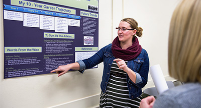 Criminology student presents their senior capstone project to the public