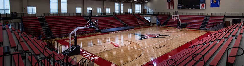 Wide view of the Don Page Arena and Rick Bowen Court