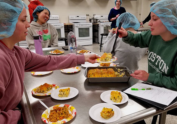 Food Science students serve a meal in the pantry