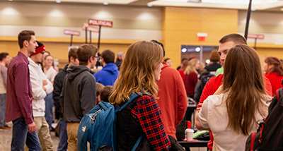 Multiple students attend the Involvement Fair on campus