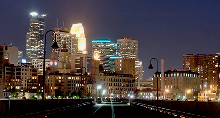 Minneapolis skyline at night