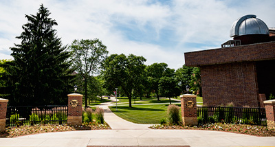 Looking West to the campus mall